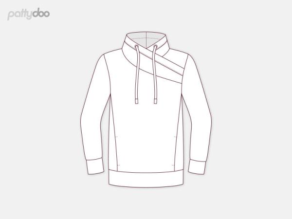 Schnittmuster Jim Wickelkragen-Sweatshirt by pattydoo
